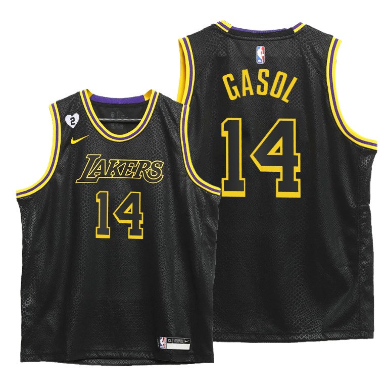 Youth Los Angeles Lakers Marc Gasol #14 NBA 2020-21 Inspired City Mamba Week Black Basketball Jersey PPF5183RC